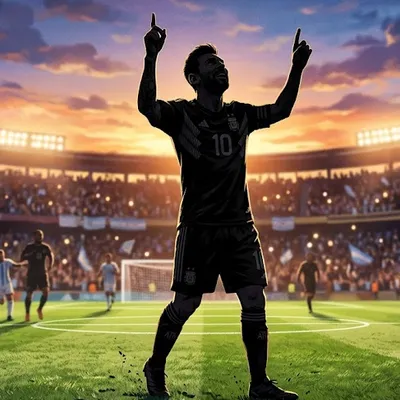 Ídolo del fútbol celebrando ante la hinchada en el estadio