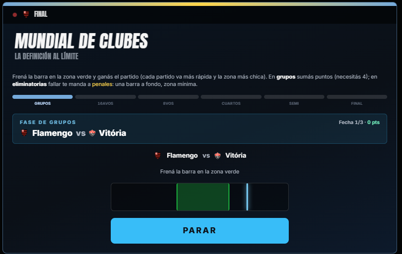 La Definición al Límite: frenar la barra en la zona verde, Mundial de Clubes